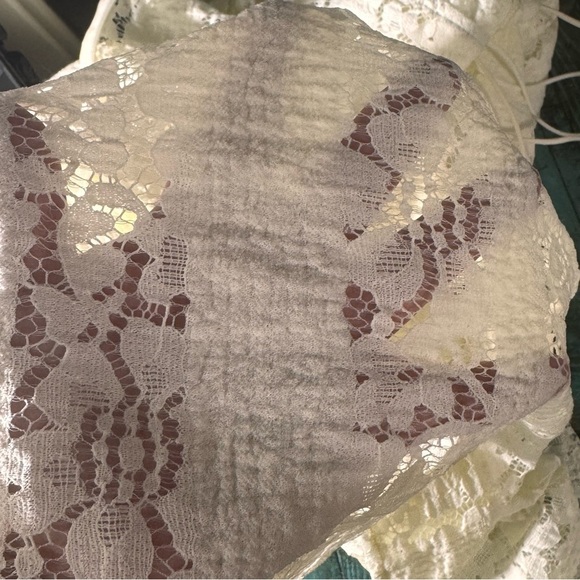 Sheer Lace Maxi Dress Off the Shoulder Bell Sleeves Size Medium - Picture 12 of 13